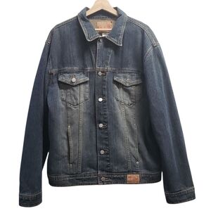 Guess Denim Jacket Mens Blue Jeans Trucker Style Button Up Pockets Size XL